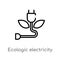 outline ecologic electricity vector icon. isolated black simple line element illustration from technology concept. editable vector