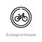 outline ecological bicycle transport vector icon. isolated black simple line element illustration from transport concept. editable