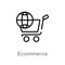 outline ecommerce vector icon. isolated black simple line element illustration from social media marketing concept. editable