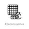 outline economy games vector icon. isolated black simple line element illustration from business concept. editable vector stroke