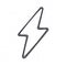 Outline of electric lightning bolt. Thunderbolt strike symbol. Lightning flash symbol.