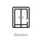 outline elevator vector icon. isolated black simple line element illustration from hotel concept. editable vector stroke elevator