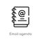 outline email agenda vector icon. isolated black simple line element illustration from technology concept. editable vector stroke