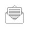 Outline email icon. E-mail symbol simple illustration