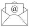 Outline email icon in trendy flat style on white background. Out