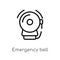 outline emergency bell vector icon. isolated black simple line element illustration from security concept. editable vector stroke