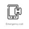 outline emergency call vector icon. isolated black simple line element illustration from medical concept. editable vector stroke