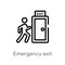 outline emergency exit vector icon. isolated black simple line element illustration from signs concept. editable vector stroke