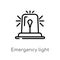 outline emergency light vector icon. isolated black simple line element illustration from security concept. editable vector stroke