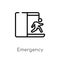 outline emergency vector icon. isolated black simple line element illustration from alert concept. editable vector stroke