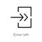 outline enter left vector icon. isolated black simple line element illustration from arrows concept. editable vector stroke enter