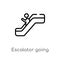 outline escalator going down vector icon. isolated black simple line element illustration from signs concept. editable vector