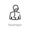 outline esophagus vector icon. isolated black simple line element illustration from medical concept. editable vector stroke