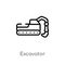 outline excavator vector icon. isolated black simple line element illustration from industry concept. editable vector stroke