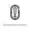 outline exclamation button vector icon. isolated black simple line element illustration from user interface concept. editable