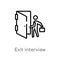 outline exit interview vector icon. isolated black simple line element illustration from human resources concept. editable vector