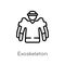 outline exoskeleton vector icon. isolated black simple line element illustration from artificial intellegence concept. editable