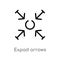 outline expad arrows vector icon. isolated black simple line element illustration from arrows concept. editable vector stroke