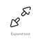 outline expand tool vector icon. isolated black simple line element illustration from user interface concept. editable vector