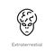 outline extraterrestial head vector icon. isolated black simple line element illustration from astronomy concept. editable vector