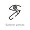 outline eyeliner pencils vector icon. isolated black simple line element illustration from woman clothing concept. editable vector