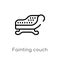 outline fainting couch vector icon. isolated black simple line element illustration from furniture and household concept. editable
