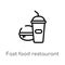 outline fast food restaurant vector icon. isolated black simple line element illustration from food concept. editable vector