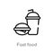 outline fast food vector icon. isolated black simple line element illustration from health concept. editable vector stroke fast