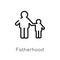 outline fatherhood vector icon. isolated black simple line element illustration from kids and baby concept. editable vector stroke