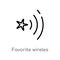 outline favorite wireles conecction vector icon. isolated black simple line element illustration from shapes concept. editable