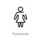 outline femenine vector icon. isolated black simple line element illustration from signs concept. editable vector stroke femenine