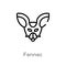 outline fennec vector icon. isolated black simple line element illustration from desert concept. editable vector stroke fennec