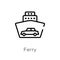 outline ferry vector icon. isolated black simple line element illustration from transport concept. editable vector stroke ferry