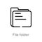 outline file folder vector icon. isolated black simple line element illustration from edit tools concept. editable vector stroke