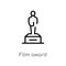 outline film award vector icon. isolated black simple line element illustration from cinema concept. editable vector stroke film
