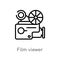 outline film viewer vector icon. isolated black simple line element illustration from cinema concept. editable vector stroke film