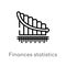 outline finances statistics descending bars graphic vector icon. isolated black simple line element illustration from business