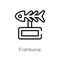 outline fishbone vector icon. isolated black simple line element illustration from museum concept. editable vector stroke fishbone