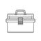 Outline fishing tackle box illustration