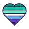 Outline Flag Heart Ally Pride Icon