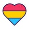 Outline Flag Heart Pansexual Pride Icon