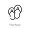 outline flip flops vector icon. isolated black simple line element illustration from brazilia concept. editable vector stroke flip