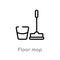 outline floor mop vector icon. isolated black simple line element illustration from cleaning concept. editable vector stroke floor