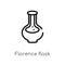 outline florence flask vector icon. isolated black simple line element illustration from education concept. editable vector stroke