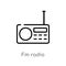 outline fm radio vector icon. isolated black simple line element illustration from hardware concept. editable vector stroke fm