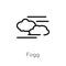 outline fogg vector icon. isolated black simple line element illustration from weather concept. editable vector stroke fogg icon