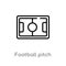 outline football pitch vector icon. isolated black simple line element illustration from sports and competition concept. editable