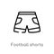 outline football shorts vector icon. isolated black simple line element illustration from football concept. editable vector stroke