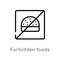 outline forbidden foods vector icon. isolated black simple line element illustration from religion-2 concept. editable vector