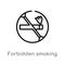 outline forbidden smoking vector icon. isolated black simple line element illustration from signs concept. editable vector stroke